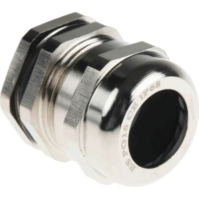 Lapp RS PRO Metallic Nickel Plated Brass Cable Gland, PG16 Thread, 8 mm Minimum, 14 mm Maximum, IP68 831-9056