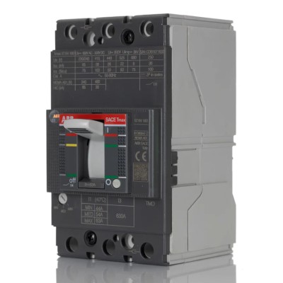 ABB Protecta XT1N Molded Case Circuit Breaker 3-Pole 63A 36kA Breaking Capacity DIN Rail XT1N