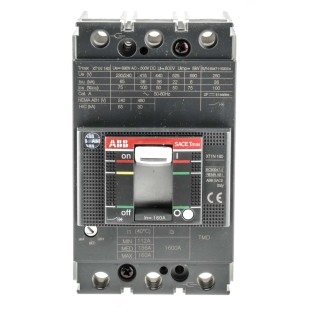 ABB Protecta XT1N Molded Case Circuit Breaker 3-Pole 160A Breaking Capacity 36 kA DIN Rail XT1N