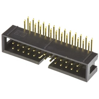 Amphenol Communications Solutions T821 Series Right Angle Through Hole 26 Contact PCB Header 2.54 mm Pitch T821126A1R100CEU
