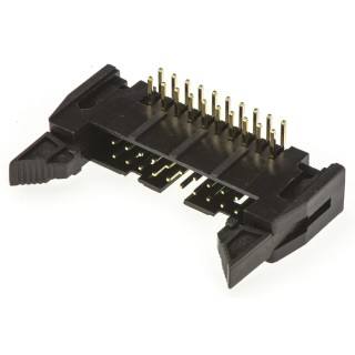 Amphenol Communications Solutions T816 Series Right Angle Through Hole PCB Header, 20 Contacts, 2.54 mm T816120A1R101CEU