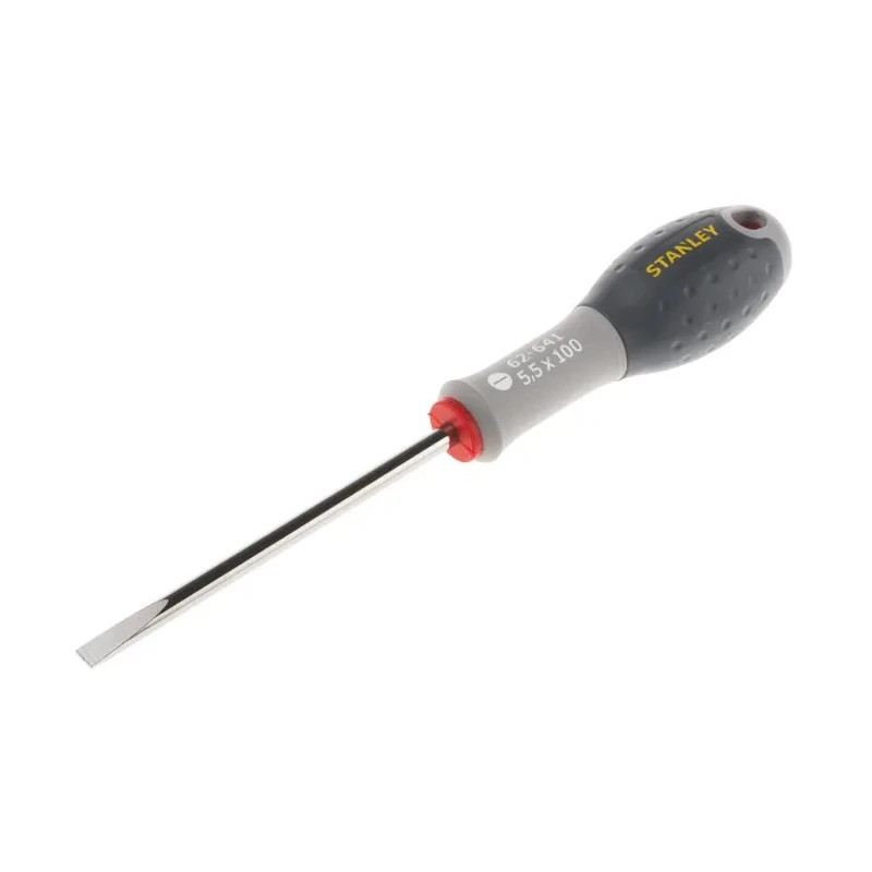 Stanley Standard Screwdriver with 100 mm Chrome Vanadium Steel Blade, Ergonomic Grip, Model FMHT0-62641