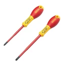 Stanley Insulated Pozidriv Screwdriver Set, 2-Piece, PZ1 and PZ2 Tips, VDE Approved, Model FMHT0-62649