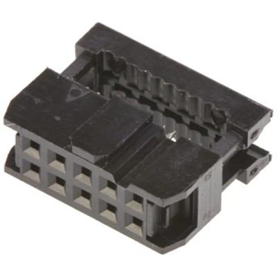 Amphenol Communications Solutions 10-Way 2-Row Shrouded IDC Connector Female for Cable 250V AC T812110A100CEU