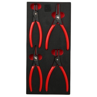 RS PRO 4-Piece Circlip Plier Set Chrome Vanadium Steel Ergonomic PVC Handles 180mm 833-5929