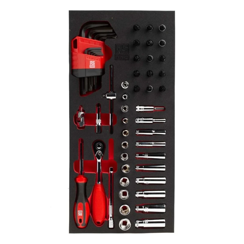 RS PRO 52-Piece 1/4 in Torx Socket Set, Steel Chrome Finish, Square Drive, Model 833-5935