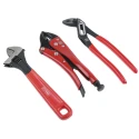 RS PRO 3-Piece Plier Set with Adjustable Wrench, Mole Grips, Water Pump Pliers Turkey Origin 833-5938