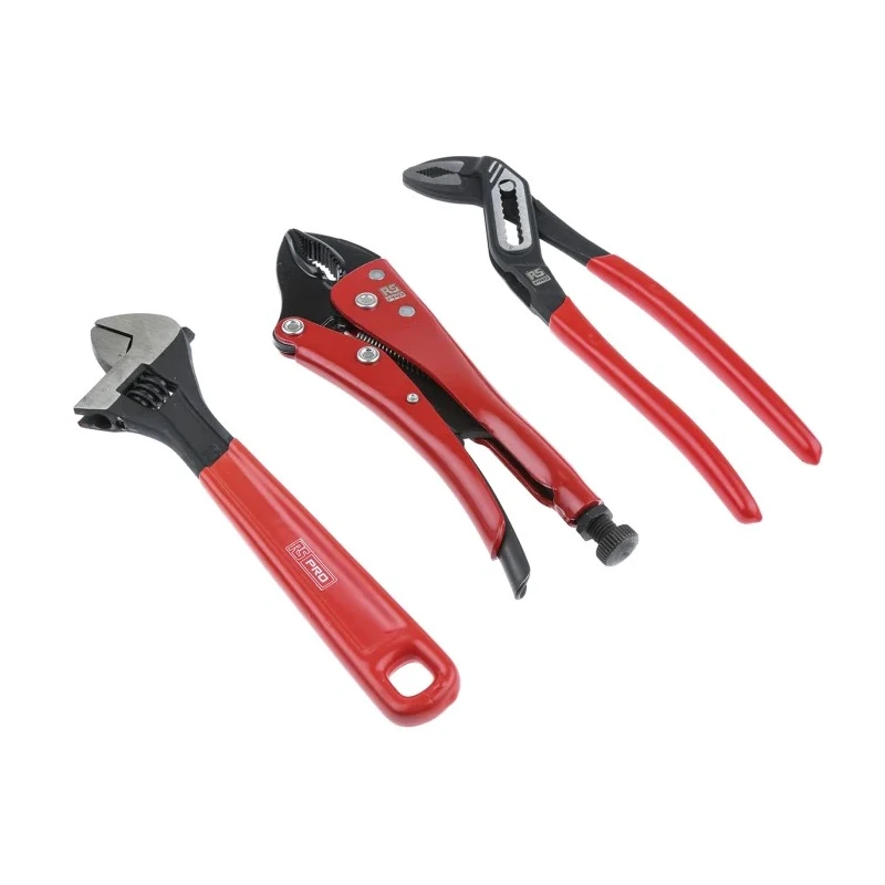 RS PRO 3-Piece Plier Set with Adjustable Wrench, Mole Grips, Water Pump Pliers Turkey Origin 833-5938