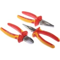 RS PRO 3-Piece VDE Insulated Plier Set Combination Cutters Long Nose Pliers 833-5931