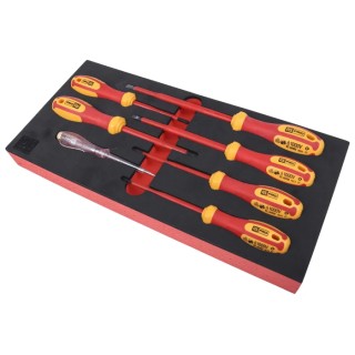 RS PRO Insulated Phillips and Slotted Screwdriver Set with 1000V VDE Voltage Tester 7-Piece 833-5941