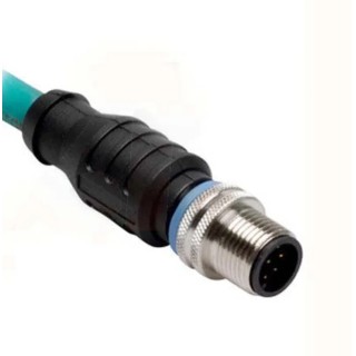 Turck M12 RJ45 Ethernet Cable Cat5e 10 m Length Teal Thermoplastic Elastomer Jacket RJ45