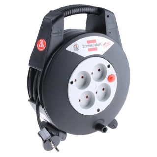 brennenstuhl VarioLine 20 m 4 Socket Type K Hose Reel Cable Reel 230V ac IP20 1618208501