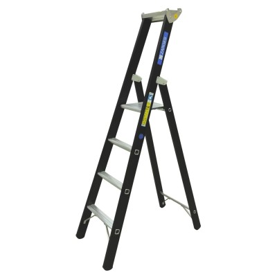 Zarges Aluminium 4 Steps Step Ladder, 1.06m Platform Height, 1.87m Open Length 41146