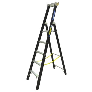 Zarges Aluminium 5 Steps Step Ladder 1.33m Platform Height, 2.15m Open Length 41147