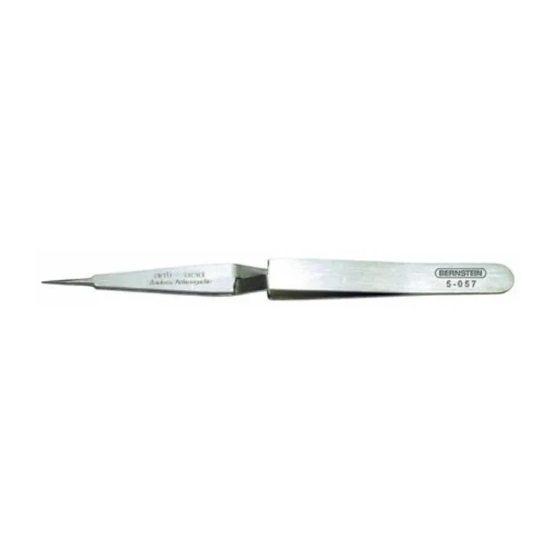 Bernstein 120mm Stainless Steel Pointed ESD Safe Tweezer 5-057