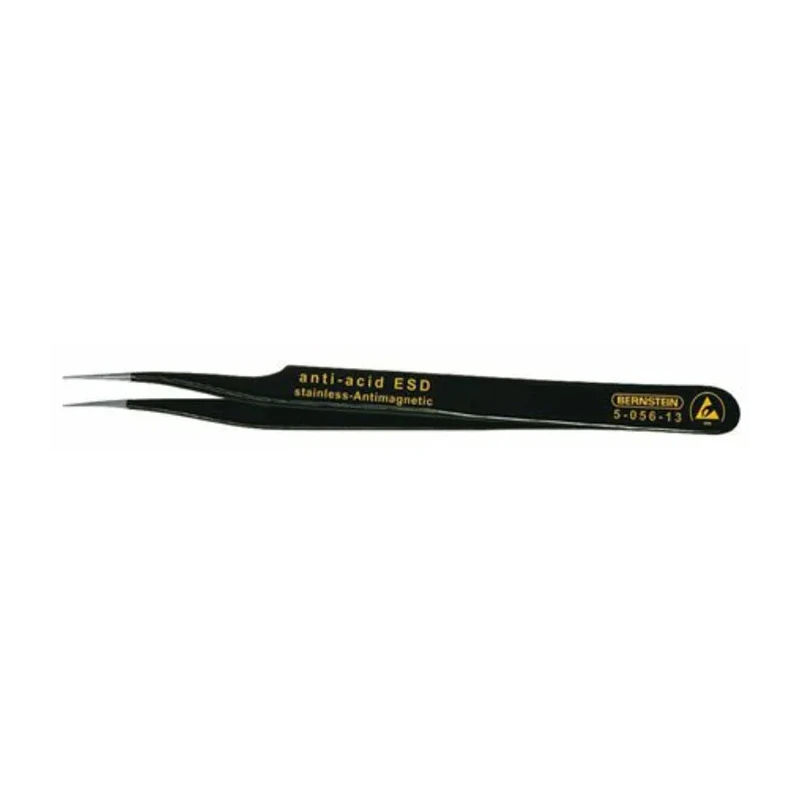 Bernstein Stainless Steel Pointed ESD Safe Tweezer 120mm 5-056-13