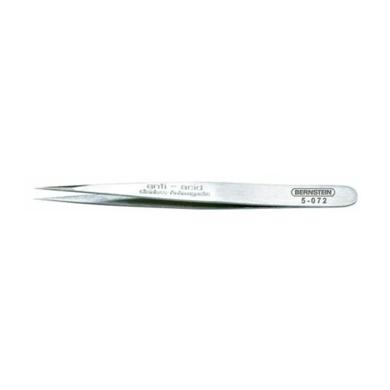 Bernstein 110mm Stainless Steel Pointed ESD Safe Tweezer 5-072
