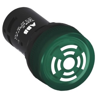 ABB Panel Mount Green LED Buzzer, Compact Series, 22 mm Cutout, 24 V AC/DC, IP66, IP67, Round, Model 1SFA619600R6002 CB1-600G