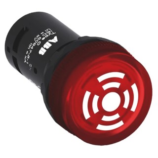 ABB Panel Mount Red LED Buzzer ABB Compact Series 22 mm Cutout 24 V AC/DC IP69K IP66 IP67 Round 1SFA619600R6101 CB1-610R