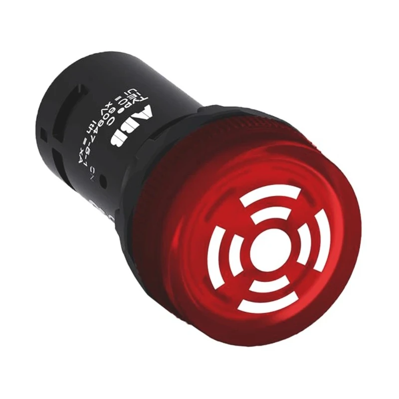ABB Panel Mount Red LED Buzzer ABB Compact Series 22 mm Cutout 24 V AC/DC IP69K IP66 IP67 Round 1SFA619600R6101 CB1-610R