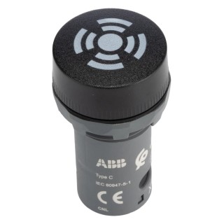 ABB Panel Mount Black LED Buzzer Compact 22 mm Cutout, 24 V AC/DC, IP67 IP66 IP69K, Round 1SFA619600R6306 CB1-630B