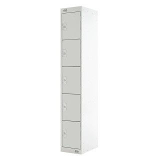 RS Pro 5 Door Steel Light Grey Storage Locker 1800 mm x 300 mm x 300 mm 833-2923