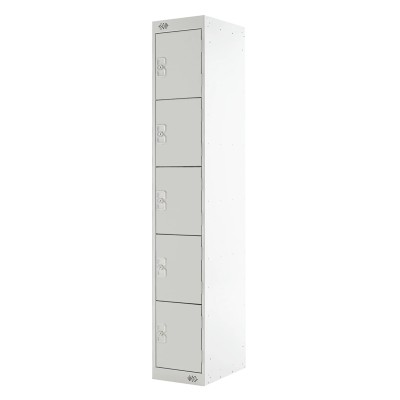 RS Pro 5 Door Steel Light Grey Storage Locker 1800 mm x 300 mm x 300 mm 833-2923