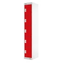 RS PRO 5 Door Steel Red Storage Locker, 1800 mm Height x 300 mm Width x 450 mm Depth 833-2945