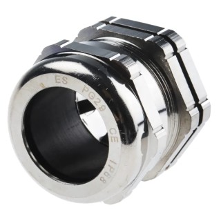 RS PRO Metallic Nickel Plated Brass Cable Gland PG29 Thread, 18 mm Min. Cable Diameter, 25 mm Max. Cable Diameter 835-4106