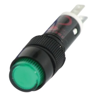 Idec Green Panel Mount Indicator 24 V AC/DC, Black Bezel, Solder Tab Termination AP8M122-G