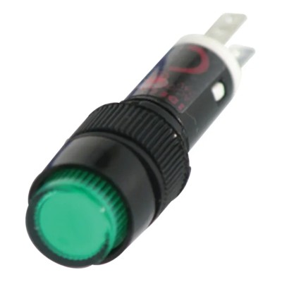 Idec Green Panel Mount Indicator 24 V AC/DC, Black Bezel, Solder Tab Termination AP8M122-G