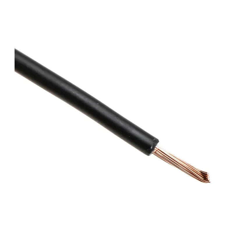RS PRO 6491B Series Black 1.5 mm² Hook Up Wire, 15 AWG, 27/0.25 mm Strands, 100 m Length, Cross Linked Polyolefin 836-0798
