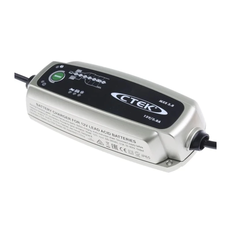CTEK Automotive 12V Lead Acid Battery Charger, 3.8 A, 1.2 to 85 Ah, 7 Stage IP65 Rated MXS3.8