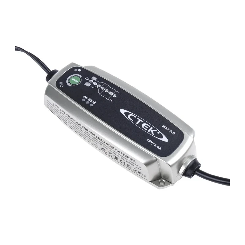 CTEK Automotive 12V Lead Acid Battery Charger, 3.8 A, 1.2 to 85 Ah, 7 Stage IP65 Rated MXS3.8