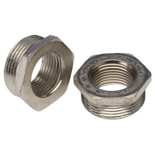 Adaptaflex Conduit Fitting Nickel Plated Brass Thread Converter PG21 to M20, Silver PG21