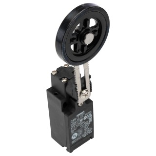 Omron D4n Series Adjustable Roller Lever Limit Switch, 1 NO/1 NC, IP67, Plastic Housing 
