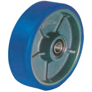 LAG Blue Polyurethane Trolley Wheel 1000 kg Load Capacity Cast Iron Hub Ball Bearing 37030CC