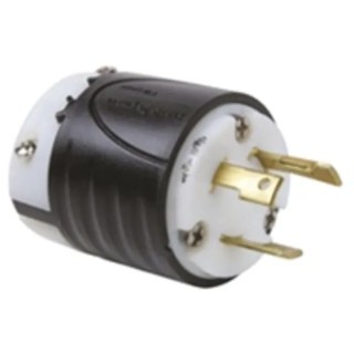 PASS & SEYMOUR 30A 125V USA Mains Plug Black White Nylon Cable Screw L530P