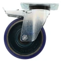 LAG Braked Swivel Castor, 450 kg Load Capacity, 150 mm Polyurethane Wheel, Ball Bearing Hub 37413FR