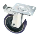 LAG Braked Swivel Castor, 450 kg Load Capacity, 150 mm Polyurethane Wheel, Ball Bearing Hub 37413FR