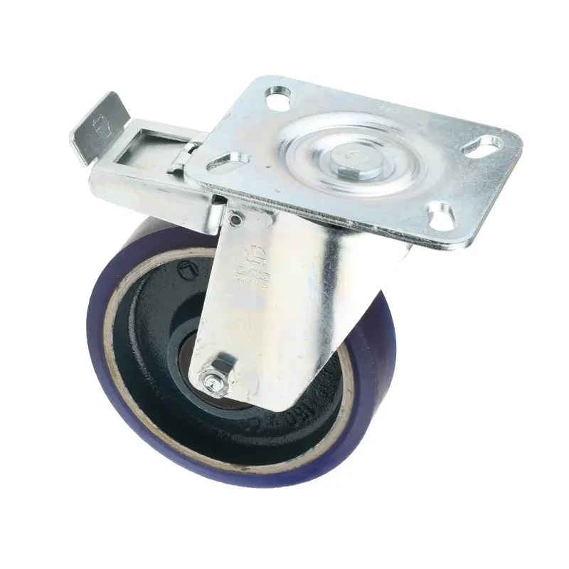 LAG Braked Swivel Castor, 450 kg Load Capacity, 150 mm Polyurethane Wheel, Ball Bearing Hub 37413FR