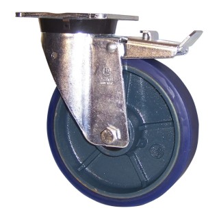 LAG Braked Swivel Castor 850 kg Capacity 200 mm Wheel Polyurethane 37419FR