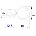 RS PRO Black Ethylene Propylene Diene Monomer Edge Protection Strip 20m 837-2136