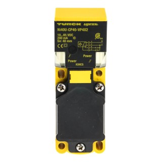 Turck Block Inductive Proximity Sensor M20 Thread Size, PNP Output, 65V DC Max Supply Voltage, 40 mm NI40U-CP40-VP4X2