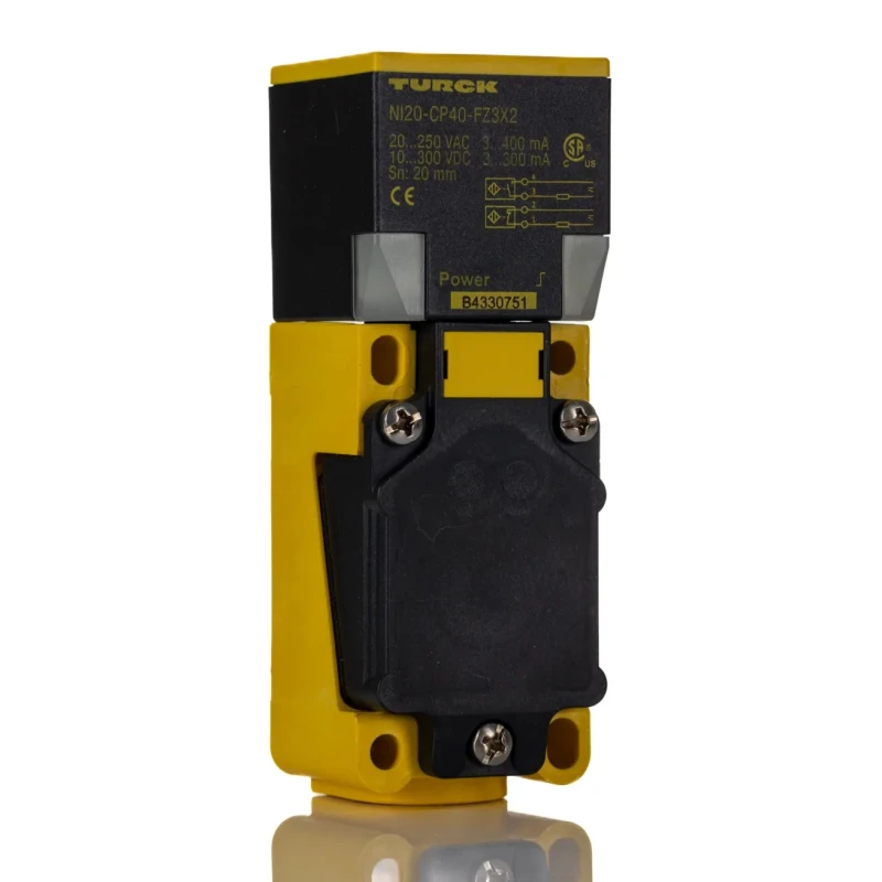 Turck Block Inductive Proximity Sensor 1/2-14 NPT in Thread, 2-Wire CP40, 250V AC/DC, 20 mm Detection, IP67 NI20-CP40-FZ3X2