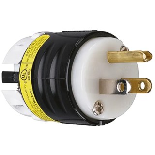 PASS & SEYMOUR 15A 125V USA Mains Plug Black Clear Nylon Cable, Screw Termination PS5266-XGCM
