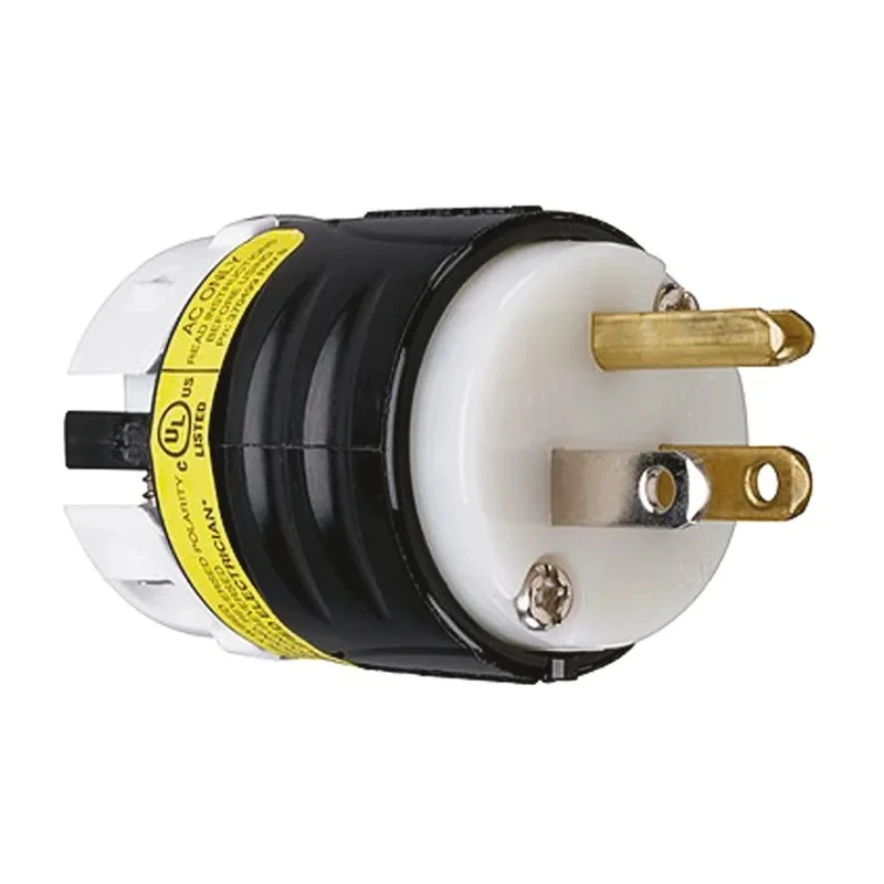 PASS & SEYMOUR 15A 125V USA Mains Plug Black Clear Nylon Cable, Screw Termination PS5266-XGCM