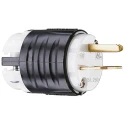 PASS & SEYMOUR 15A 250V USA NEMA 6-15P Mains Plug White Black Nylon Cable Screw Termination PS5666-X
