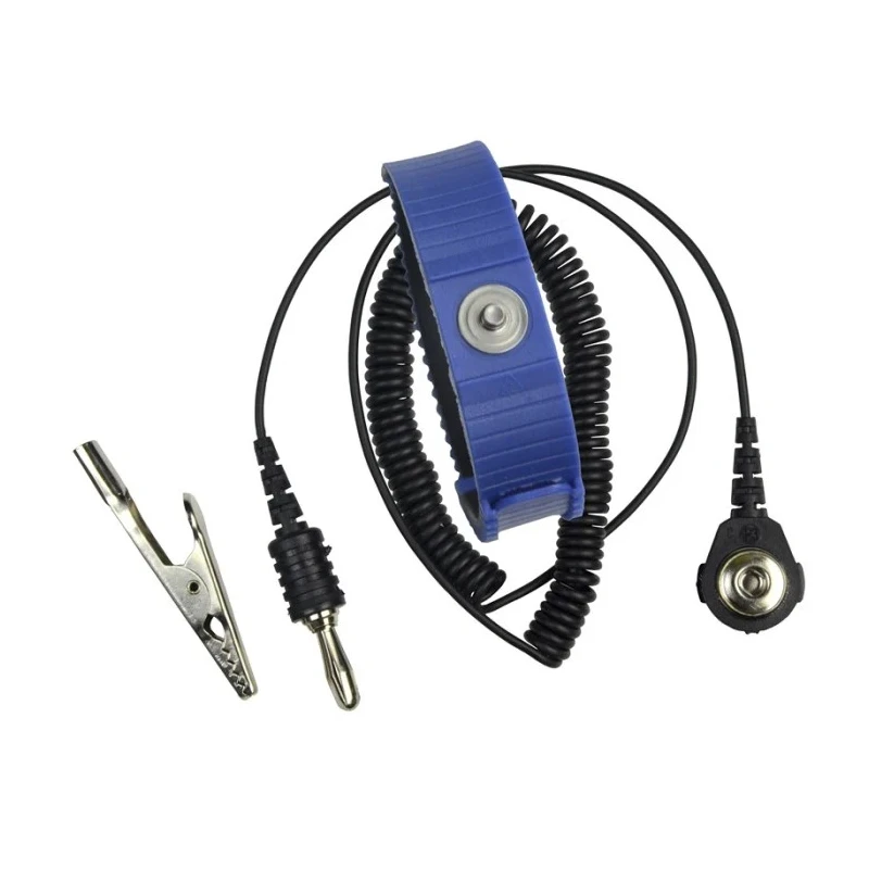 SCS ESD Grounding Wrist Strap Anti-Static Adjustable Fabric Band with Retractable Coil Cord 4650