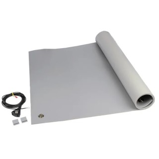 SCS Grey ESD-Safe Table Mat 1.2 m x 600 mm x 3.5 mm Thickness, Conductive Scrim, Static Dissipative Vinyl 8213